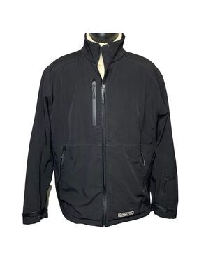Dakota Rip-Stop Black Soft Shell Jacket Men Sz XL Fleece Lined Light Casual Coat
